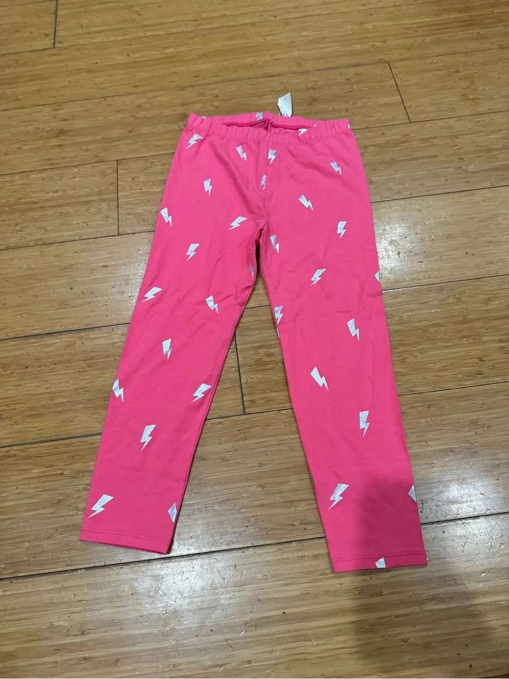 GAP Pink Leggings with White Lightning Bolts